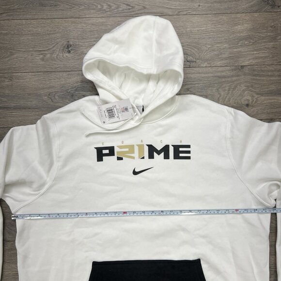Nike Pullover Hoodie Deion Sanders Prime Sz 2XL Men White 2.0 Club Fleece - Picture 5 of 12